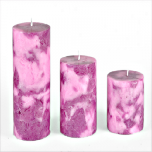 Two Tone Pillar Candles (Pink and Yellow) Arise candles