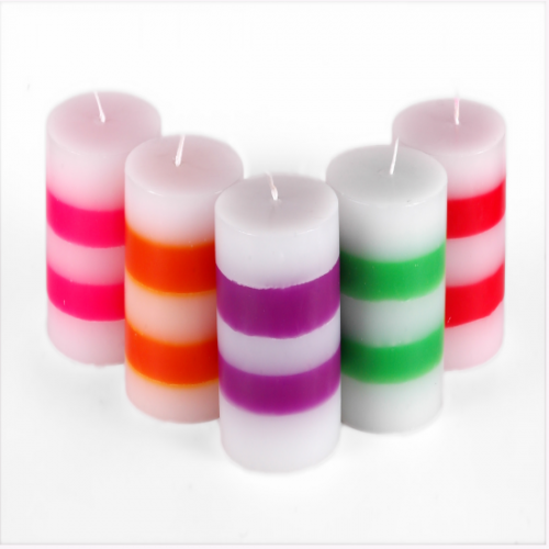 Two Tone Pillar Candles Pink And Yellow Arise Candles two-tone-pillar-candles-pink-and-yellow-arise-candles