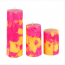 Two Tone Pillar Candles (Pink and Yellow)