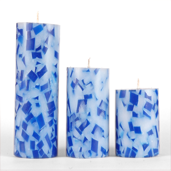 Chunk Pillar Candles (Blue)
