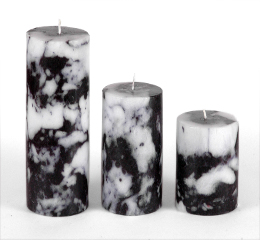 Two Layer Pillar Candles (Black and White)
